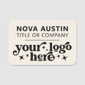 Gepersonaliseerd met Company Logo Employee Large Naamplaatje (Voorkant)