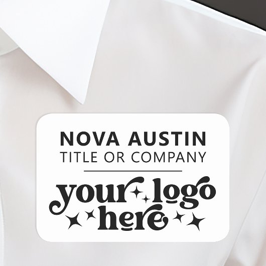 Gepersonaliseerd met Company Logo Employee Large Naamplaatje