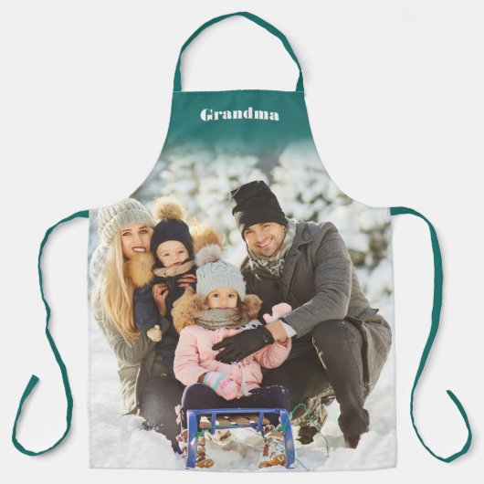 Gepersonaliseerd met de Grote Foto van de Naam Schort (Voorkant)