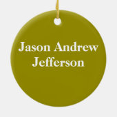 Gepersonaliseerd met de naam BABY BROWN KOE ETEN Keramisch Ornament (Achterkant)