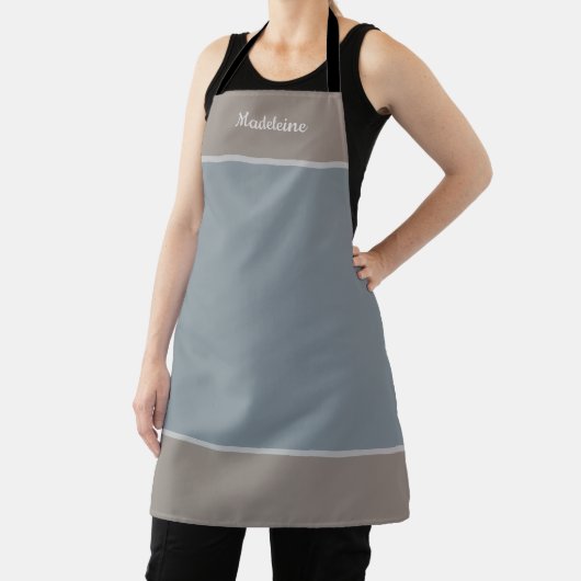 Gepersonaliseerd met de naam Grey Blue Schort (Insitu)