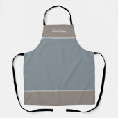 Gepersonaliseerd met de naam Grey Blue Schort (Voorkant)