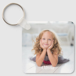 Gepersonaliseerd met foto en naam sleutelhanger