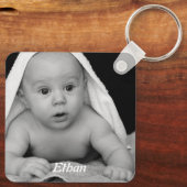 Gepersonaliseerd met foto en naam sleutelhanger (Achterkant)