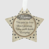 Gepersonaliseerd met foto- en Verse Pet Memorial Ornament (achterkant)