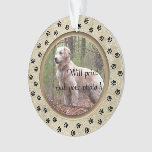 Gepersonaliseerd met foto- en Verse Pet Memorial Ornament (voorkant)