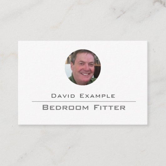 Gepersonaliseerd met Foto. Slaapkamer Fitter Visitekaartje (Voorkant)