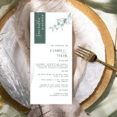 Gepersonaliseerd met Gastnaam, Deep Green Wedding Menu