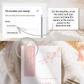 Gepersonaliseerd met gastnaam, Roze Trouwfeest Menu