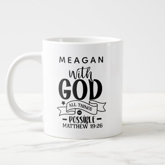 Gepersonaliseerd met God zijn alle dingen mogelijk Grote Koffiekop (Links)