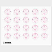 Gepersonaliseerd met het roze Ballerina thema Birt Ronde Sticker (Vel)