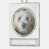  Gepersonaliseerd met kerstmis Verzilverd Banner Ornament (Links)