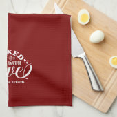 Gepersonaliseerd met Love Red Baking Kitchen Towe Theedoek (Quarter Fold)