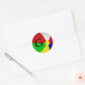 Gepersonaliseerd met Monogram G Beach Ball Sticker (Envelop)