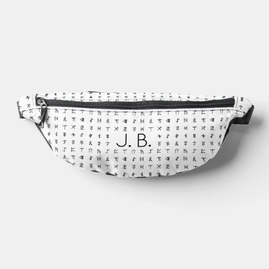 Gepersonaliseerd met Monogram & Runic Symbolen Heuptasje (Liggend)