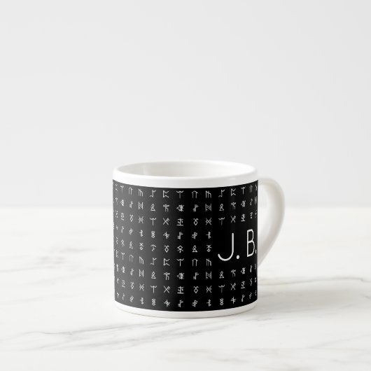 Gepersonaliseerd met Monogram & Runic Symbool Espresso Kop (Voorkant rechts)