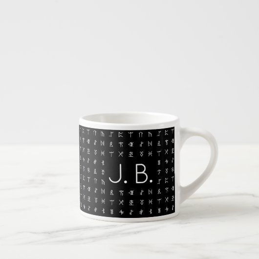 Gepersonaliseerd met Monogram & Runic Symbool Espresso Kop (Rechts)