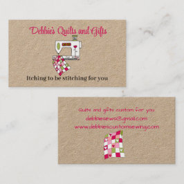 Gepersonaliseerd met naaimachine visitekaartje