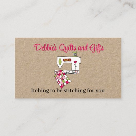 Gepersonaliseerd met naaimachine visitekaartje (Voorkant)