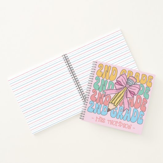 Gepersonaliseerd met naam 2e klas leraar op maat notitieboek (Binnen)