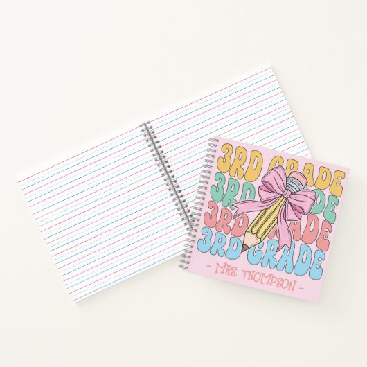Gepersonaliseerd met naam 3rd Grade Teacher Custom Notitieboek (Binnen)