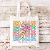 Gepersonaliseerd met naam 3rd Grade Teacher Custom Tote Bag