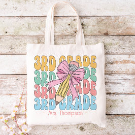 Gepersonaliseerd met naam 3rd Grade Teacher Custom Tote Bag