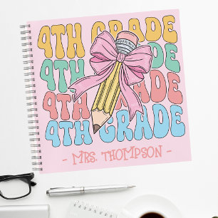 Gepersonaliseerd met naam 4th Grade Teacher Custom Notitieboek