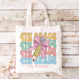 Gepersonaliseerd met naam 4th Grade Teacher Custom Tote Bag
