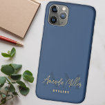 Gepersonaliseerd met naam Blauw Goud Modern Monogr Case-Mate iPhone Case<br><div class="desc">Introductie van de Gepersonaliseerde met naam Navy Blue Gold Modern Monogram Phone Case - een op maat gemaakt accessoire dat naadloos individuele stijl combineert met optimale telefoonbescherming. Dit monogram telefoonhoesje heeft een aangepaste naam en een monogram gemaakt in een verfijnd handgeschreven cursief script, en levert een unieke en kenmerkende touch....</div>