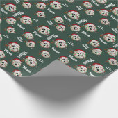 Gepersonaliseerd met naam Christmas Lights Honkbal Cadeaupapier (Hoek)