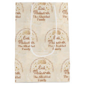 Gepersonaliseerd met Naam Cream Eid Mubarak Medium Cadeauzakje (Achterkant)