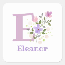 Gepersonaliseerd met naam Eleanor en eerste Initia Vierkante Sticker