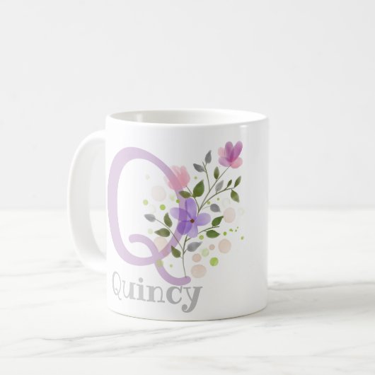 Gepersonaliseerd met naam en eerste Initiaal. Koffiemok (Voorkant links)