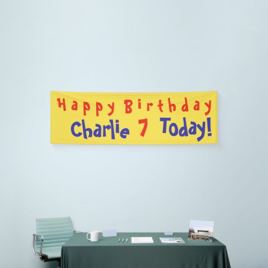 Gepersonaliseerd met naam en leeftijd. kinderfeest spandoek (Beurs)