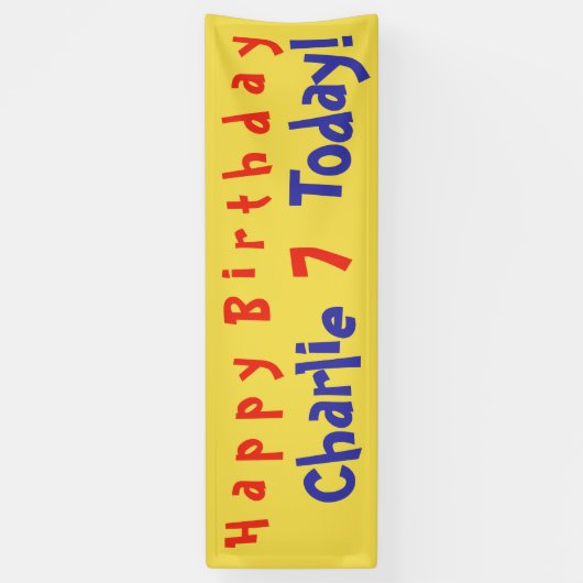 Gepersonaliseerd met naam en leeftijd. kinderfeest spandoek (Verticaal)