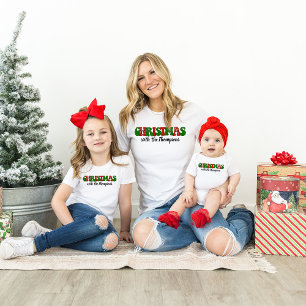Gepersonaliseerd met naam Familie Kerstmis Matchin T-shirt