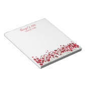 Gepersonaliseerd met Naam Floral Red Poppies Notitieblok (Schuin)