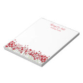 Gepersonaliseerd met Naam Floral Red Poppies Notitieblok (Linkerzijde)