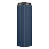 Gepersonaliseerd met naam Navy Blue Gold Monogram Thermosbeker (Achterkant)