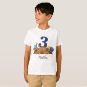 Gepersonaliseerd met naam & nummer, Verjaardag gra T-shirt (Voorkant volledig)