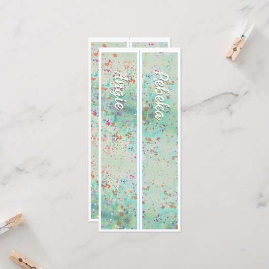 Gepersonaliseerd met naam Paint Splash twee Bladwi (Voorkant / Achterkant in situ)