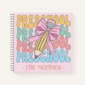 Gepersonaliseerd met naam Preschool Teacher Custom Notitieboek (Voorkant)