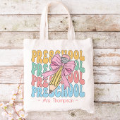 Gepersonaliseerd met naam Preschool Teacher Custom Tote Bag