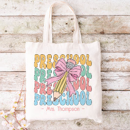 Gepersonaliseerd met naam Preschool Teacher Custom Tote Bag