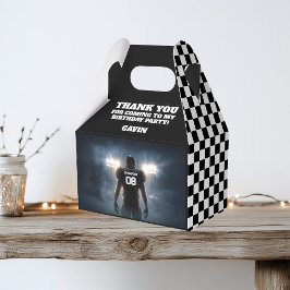 Gepersonaliseerd met naam Retro Football Party Bedankdoosjes