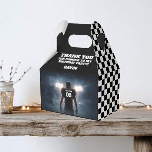 Gepersonaliseerd met naam Retro Football Party Bedankdoosjes