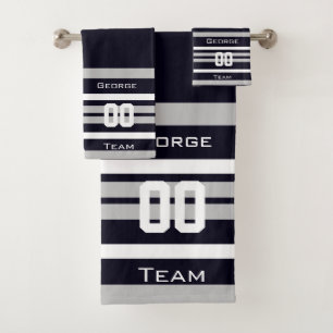 Gepersonaliseerd met naam, #, team, sportfanteam bad handdoek