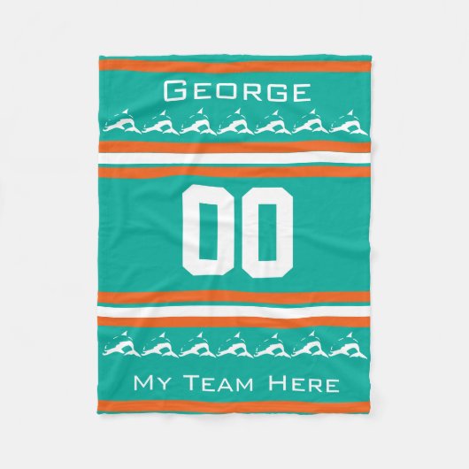 Gepersonaliseerd met naam, #, team, sportfanTeam d Fleece Deken (Voorkant)