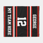 Gepersonaliseerd met naam, #, team, sportfanteam fleece deken (Voorkant (Horizontaal))